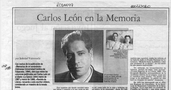 Carlos León en la memoria