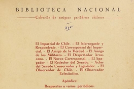 """El observador Eclesiastico"", número primero, Santiago, 21 de junio de 1823"