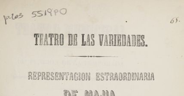 Teatro de las variedades: presentación estraordinaria de majia para el domingo 10 de junio de 1860