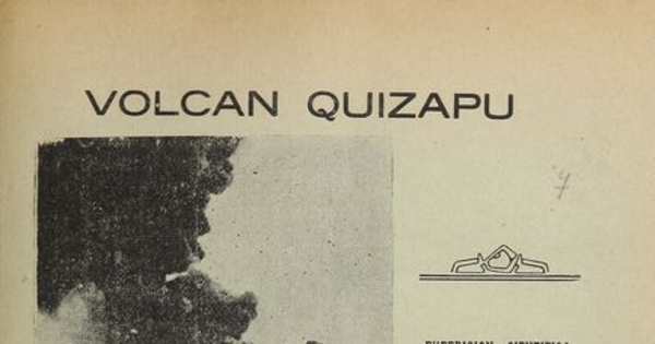 Volcán Quizapu : expedición científica del Observatorio del Salto : 9 a 13 de febrero de 1934