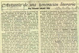 Angustia de una generación literaria