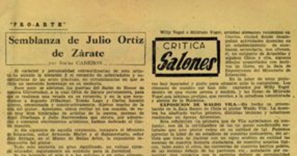 Semblanza de Julio Ortiz de Zárate