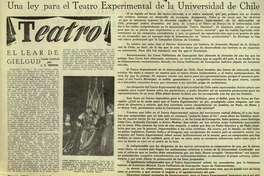 Una ley para el Teatro Experimental de la Universidad de Chile
