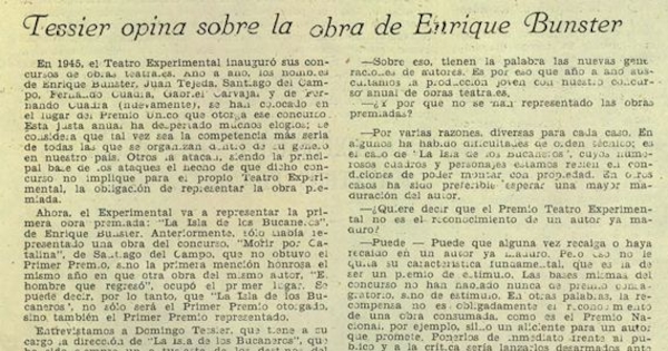 Opinión sobre la obra de Enrique Bunster