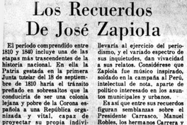 Los recuerdos de José Zapiola