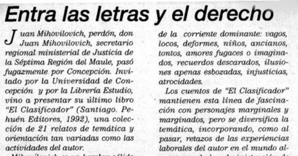 Entre las letras y el derecho