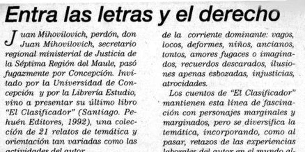 Entre las letras y el derecho