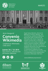 Invitación al acto inaugural de la Conferencia Wikimedia 2015.