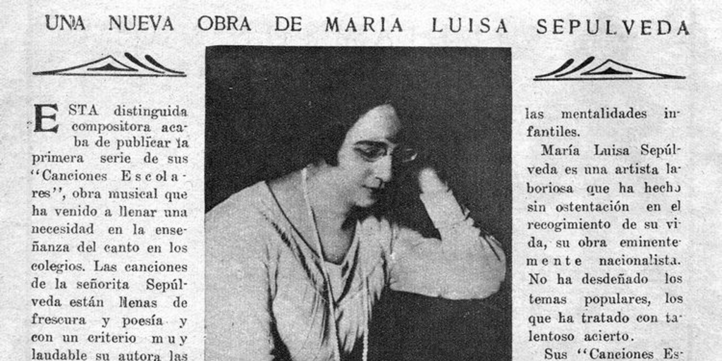 Una nueva obra de María Luisa Sepúlveda