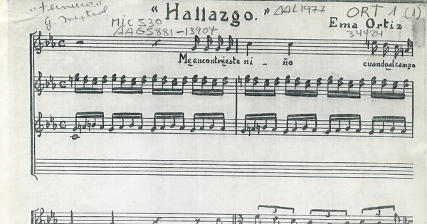 Hallazgo [música] : para canto y piano