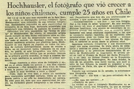 Hochhausler, el fotógrafo que vio crecer a los niños chilenos, cumple 25 años en Chile