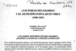 Luis Emilio Recabarren y el municipio popular en Chile (1900-1925)