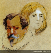 Ilustración de Inés Suárez y Pedro de Valdivia