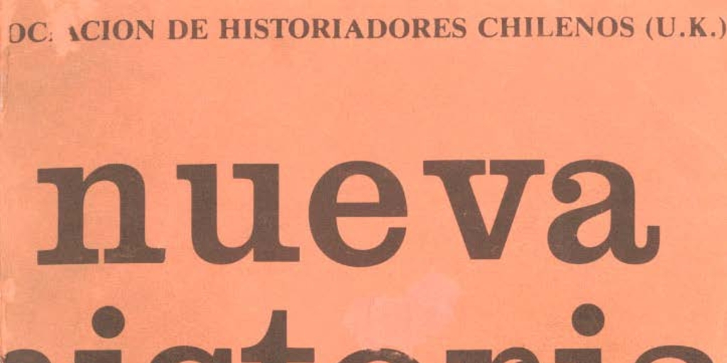 Portada de la Revista Nueva Historia: año 1, nº 1, 1981
