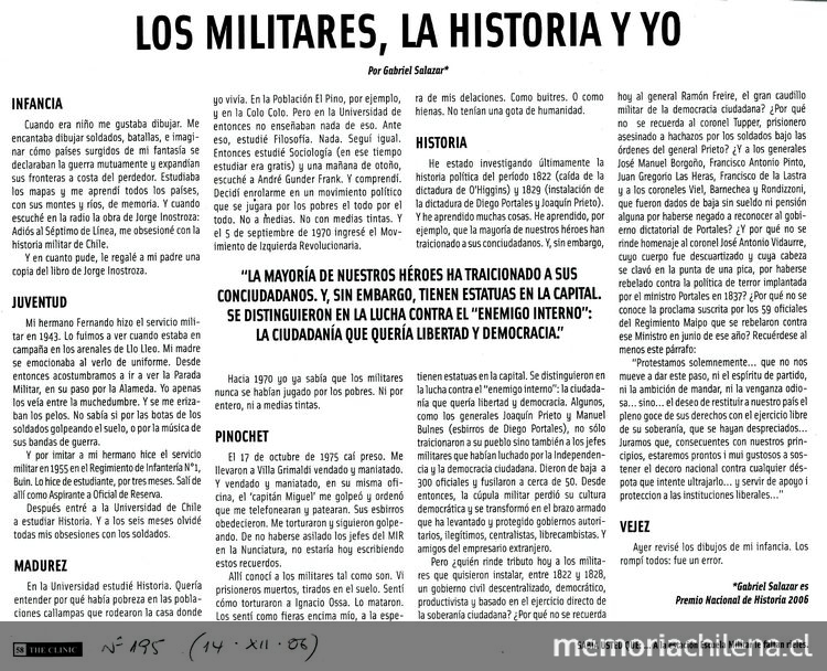 Los militares, la historia y yo