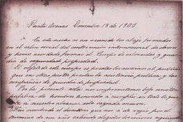 Acta de fundación de la Cruz Roja Chilena, Punta Arenas, 18 de diciembre de 1903