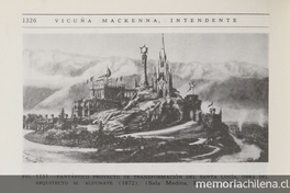 Proyecto para el cerro Santa Lucía por Manuel Aldunate, 1872