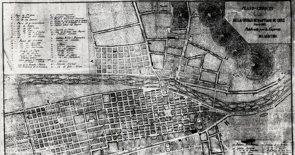 Plano-croquis de la ciudad de Santiago de Chile,  1863