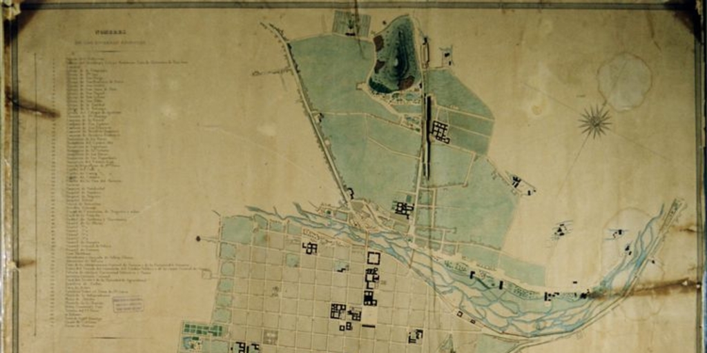 Plano de la ciudad de Santiago de Herbage, 1841