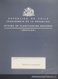 Política de población: política poblacional aprobada por su excelencia el Presidente de la República y publicada en el Plan Nacional Indicativo de Desarrollo : (1978-1983), en noviembre de 1978