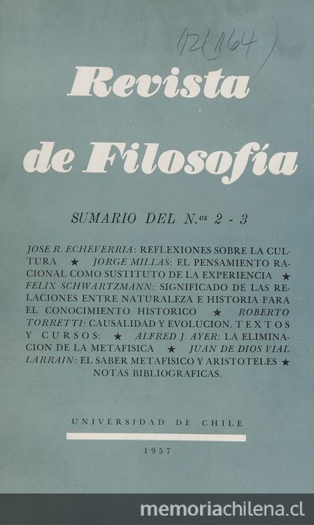 Revista de filosofía: v.4, no. 1-3, abril a diciembre de 1957