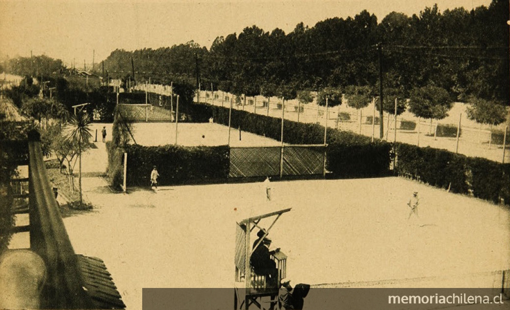 Vista del International Sporting Club (International Tennis Club) de Santiago, 1923