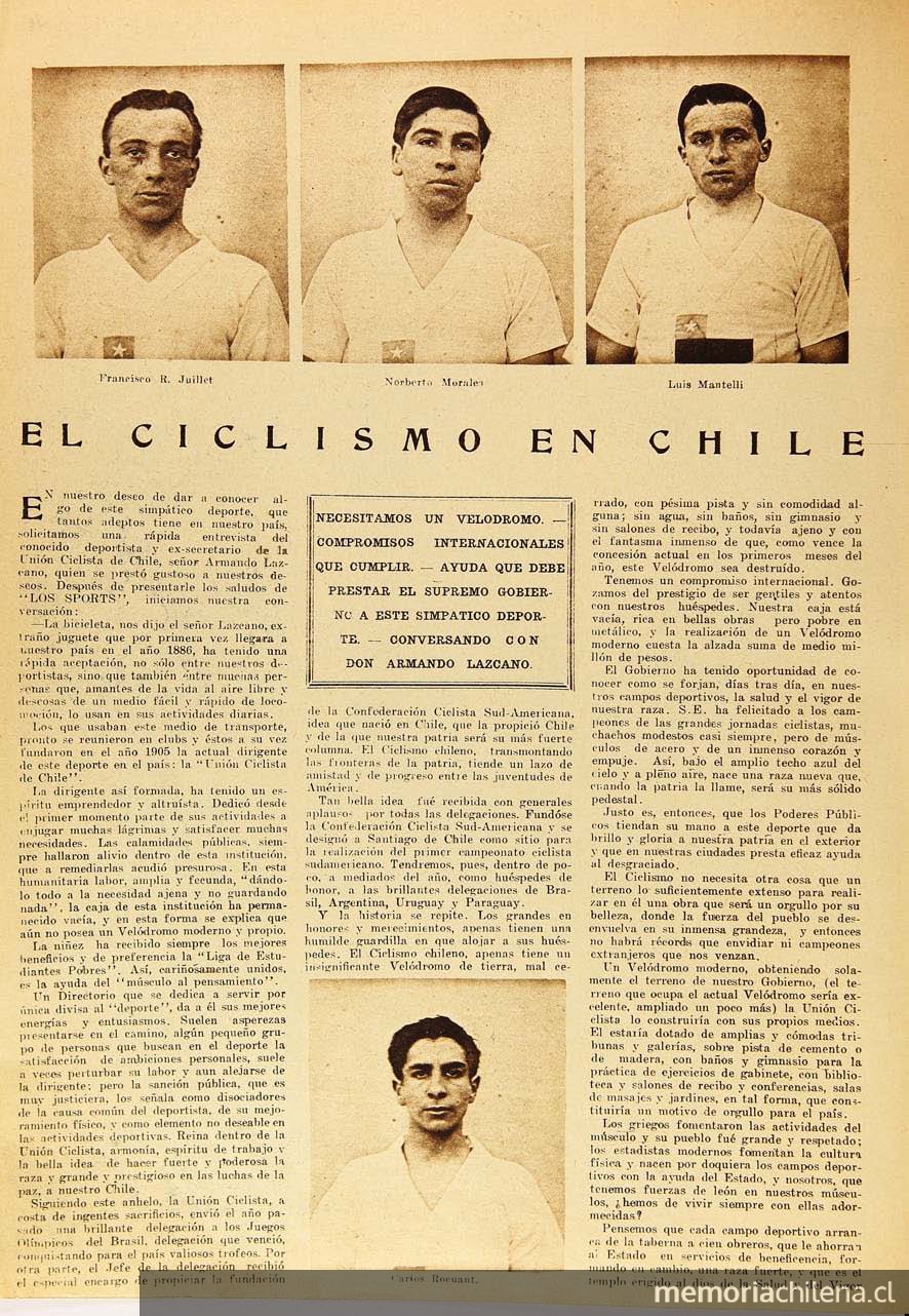 "El ciclismo en Chile"