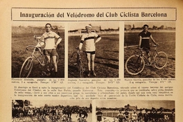 Inauguración del velódromo del Club Ciclista Barcelona