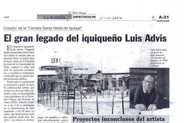 El gran legado del iquiqueño Luis Advis