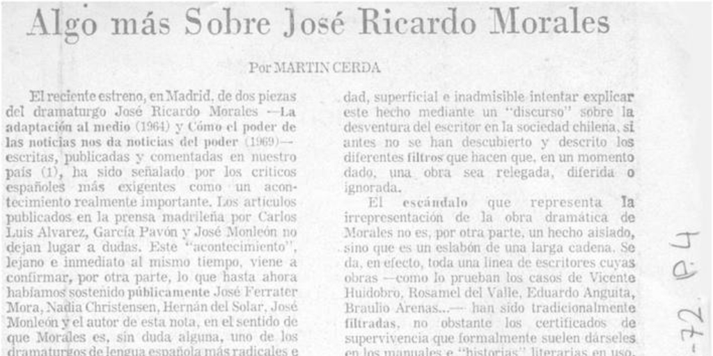 Algo más sobre José Ricardo Morales
