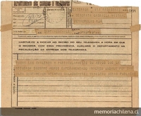 [Telegrama] 1945 nov. 16, Santiago, Chile [a] Gabriela Mistral[manuscrito] /Eduardo Frei Montalva