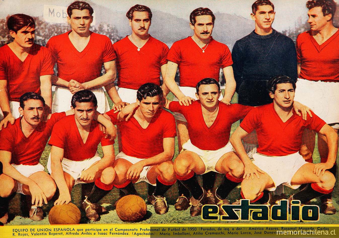  Equipo de Unión Española 1950 Estadio. Santiago : [s.n.], 1941-1982, nº 380, (26 ago 1950),