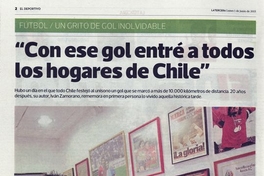  Iván Zamorano: "Con ese gol entré a todos los hogares de Chile. En deportes, La Tercera, Santiago 1 de junio 2015,