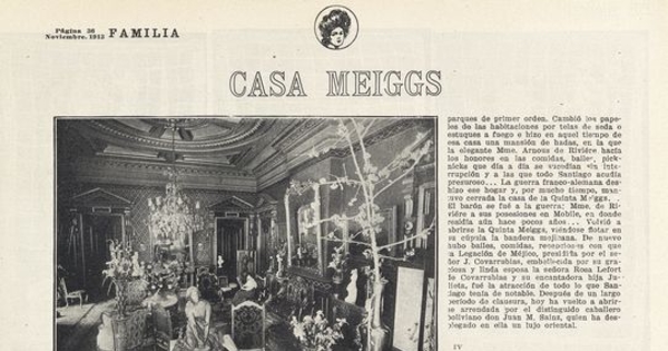 "Casa Meiggs", Revista Familia, Santiago, n.47, noviembre de 1913, p.36.