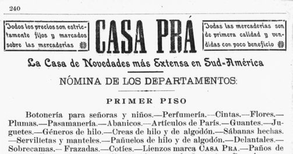 Aviso "Casa Pra", Anuario Prado Martínez, 1904-1905, p.240