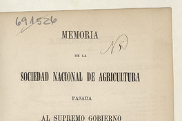 Memoria /de la Sociedad Nacional de Agricultura.