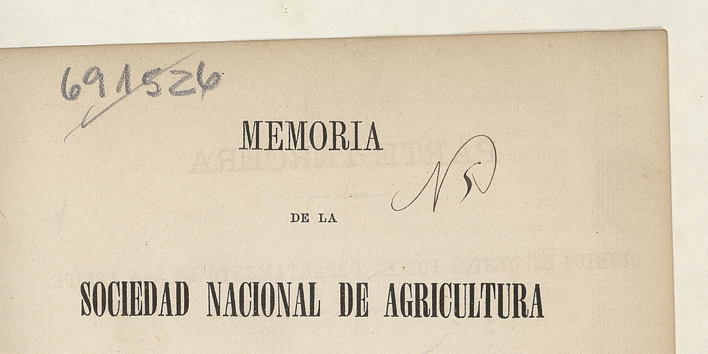 Memoria /de la Sociedad Nacional de Agricultura.