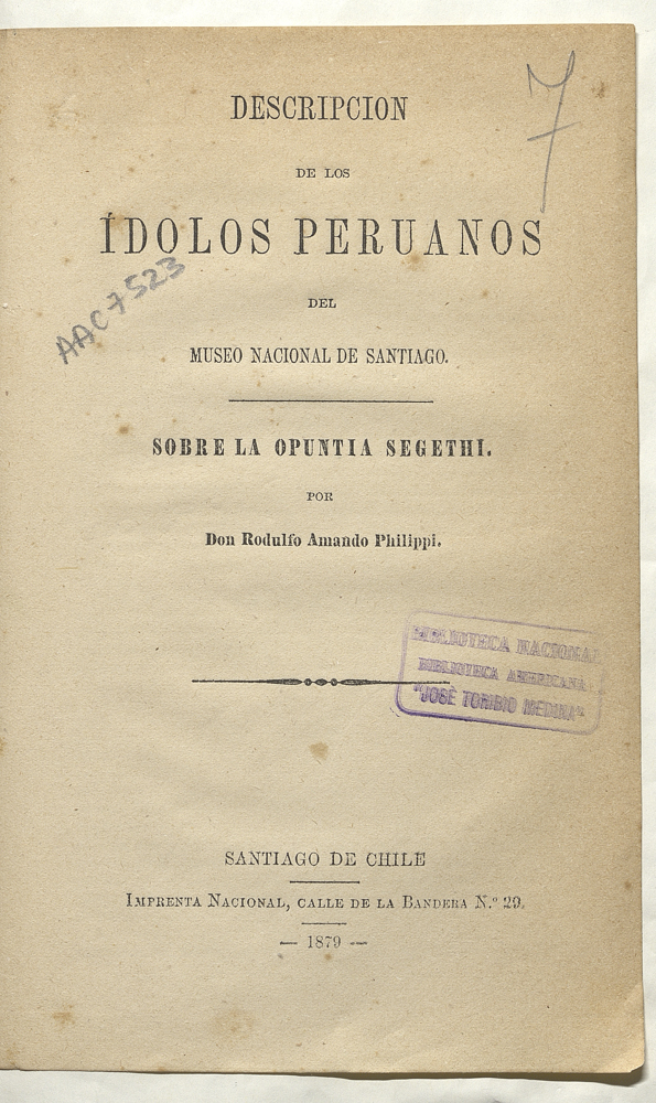  Descripción de los idolos peruanos del Museo Nacional de Santiago