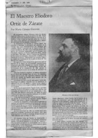 El maestro Eliodoro Ortiz de Zárate