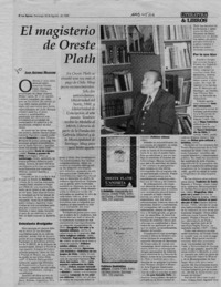 El magisterio de Oreste Plath  [artículo] Juan Antonio Massone.