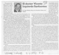 El doctor Vicente Izquierdo Sanfuentes  [artículo] Sergio Martínez Baeza.