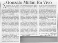 Gonzalo Millán en vivo  [artículo] Luis Riffo.