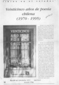 Veinticinco años de poesía chilena (1970-1995)  [artículo] E. A.