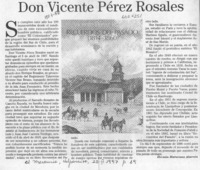 Don Vicente Pérez Rosales  [artículo] Hernán Maturana Alarcón.