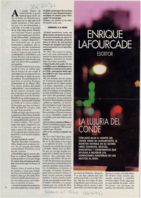 Enrique Lafourcade, la lujuria del Conde  [artículo] Claudio Gaete.