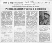 Poesía mapuche vuela a Colombia  [artículo].