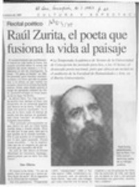 Raúl Zurita, el poeta que fusiona la vida al paisaje  [artículo].