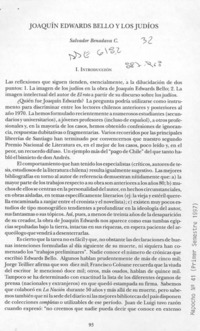 Joaquín Edwards Bello y los judíos  [artículo] Salvador Benadava C.