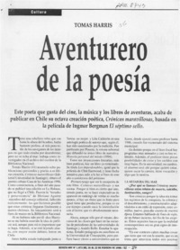 Aventurero de la poesía  [artículo] Virginia Jaeger.