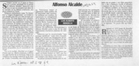 Alfonso Alcalde  [artículo] Luis Alberto Mansilla.